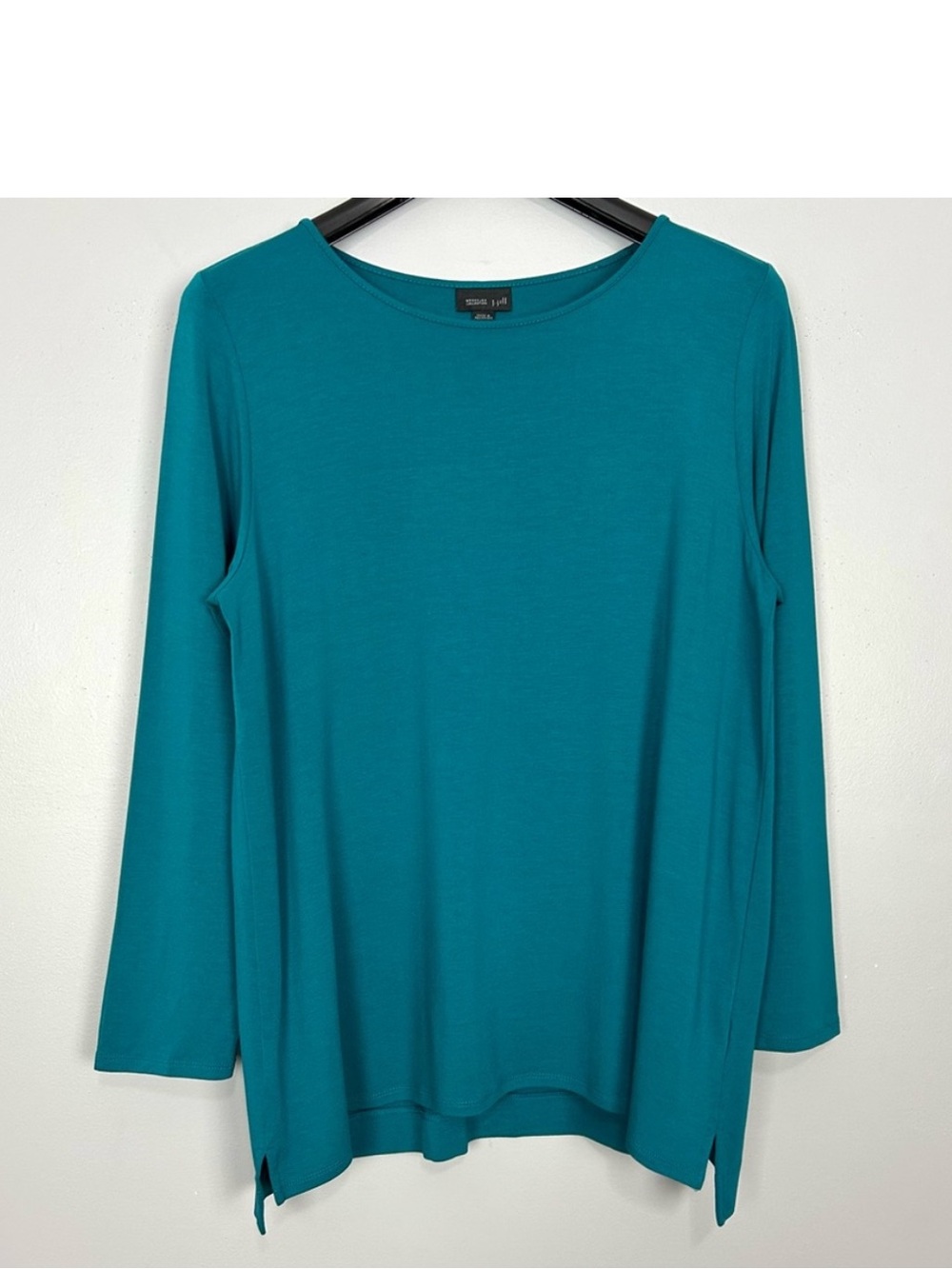 J. Jill Wearever Jersey Knit Tunic Top Women’s Size L Petite Long Sleeves Ocean